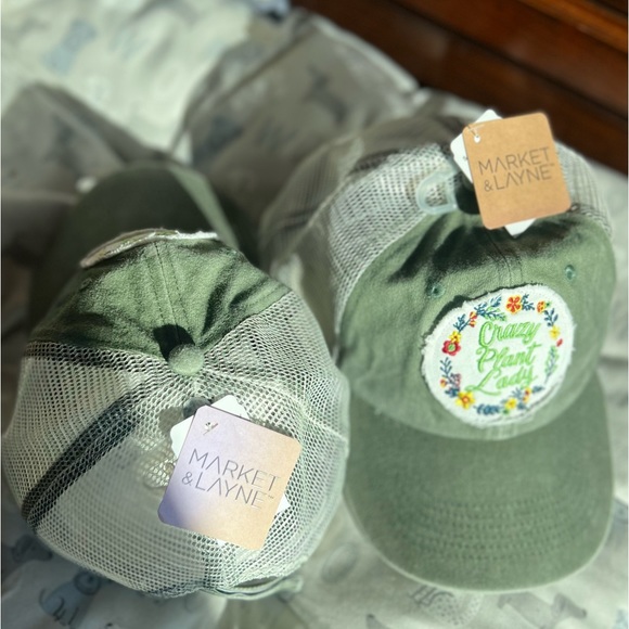 “CRAZY PLANT LADY”embroidered ball cap by MARKET & LAYNE w/mesh & adjustable NWT - Picture 8 of 14